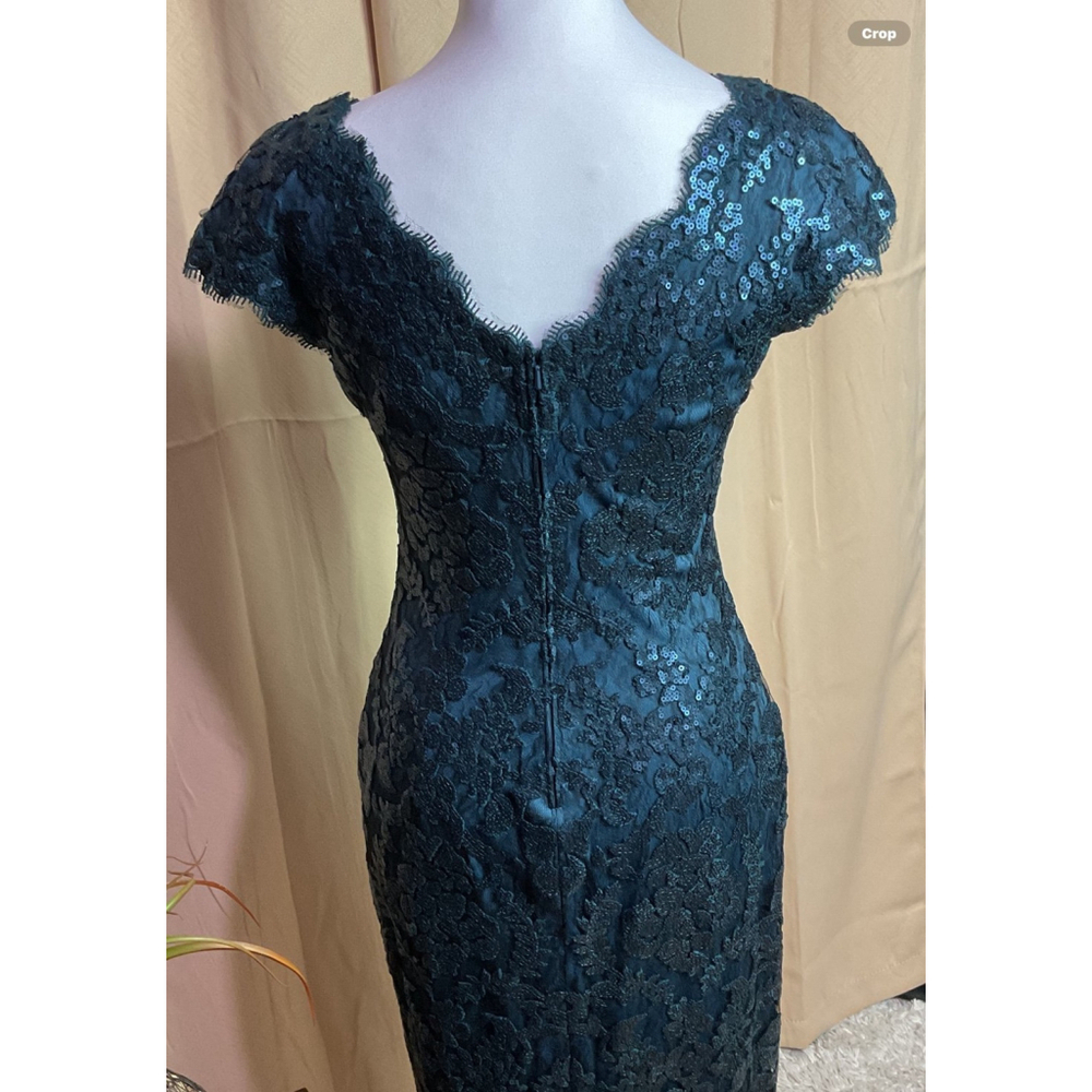 Tadashi Shoji Lace V Neck Cap Sleeve Dress Size 4 - Picture 7 of 11
